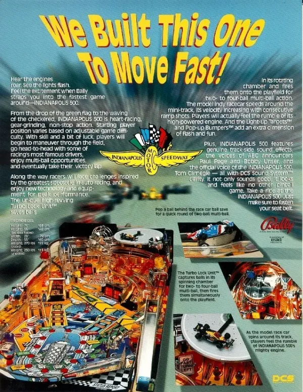 Indianapolis 500 Pinball Machine by Bally